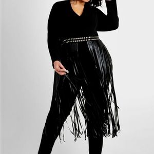 Stud Fringe Faux Leather Jumpsuit NWT 18/20
